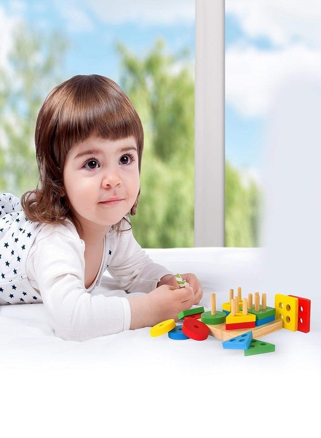 JBM ENTERPRISE Educational Shape Sorting Puzzle Toy with Colorful Wooden Blocks for Kids, Toddlers and Preschoolers | Learning Shapes | Counting Colours - Image 5